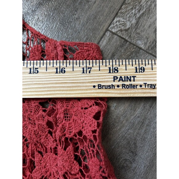 Anthropologie Womens Small Sleeveless Blouse Boho Hippie Festival Crochet Flower - Picture 3 of 6